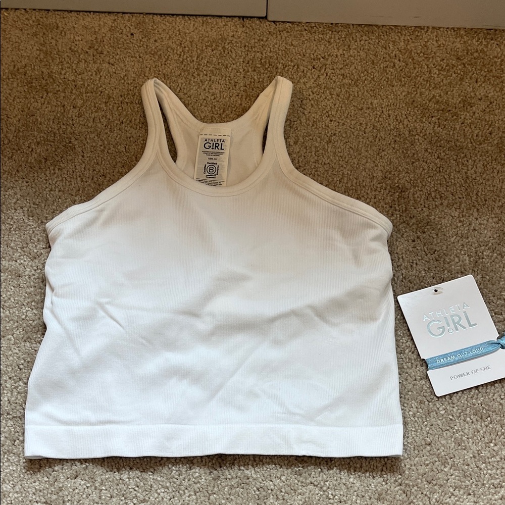 Athleta Girl White Ribbed Cami
